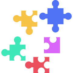 Fototapeta premium Toy Puzzle Game Flat Illustration