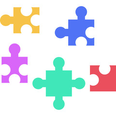 Fototapeta premium Toy Puzzle Game Flat Illustration