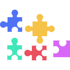 Obraz premium Toy Puzzle Game Flat Illustration