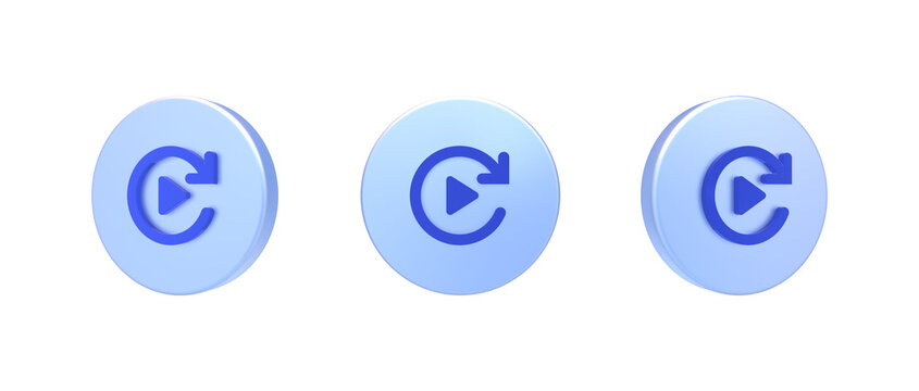 autoplay 3D icon isolated on background