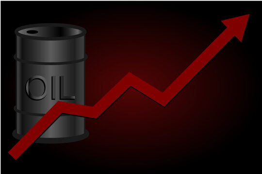 Baril de p&eacute;trole et courbe croissante
