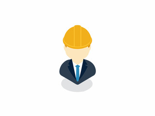 Construction worker avatar a simplified icon of a professional in uniform