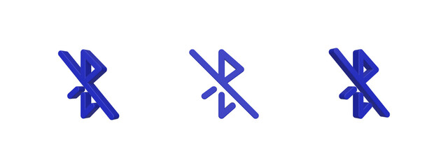 bluetooth disabled 3D icon isolated on background