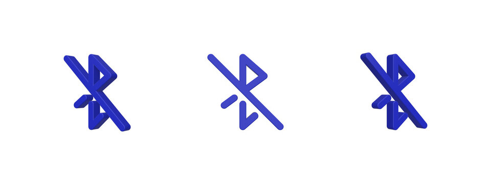 bluetooth disabled 3D icon isolated on background
