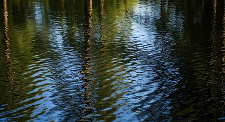Obraz premium Calm Water Reflection of Trees on Lake