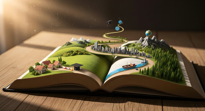 Creative visual representation of writing a personal life story