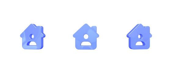 Fototapeta premium house chimney user 3D icon isolated on background