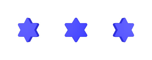 jewish star 3D icon isolated on background