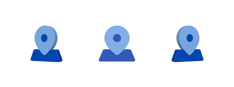 location pin 3D icon isolated on background
