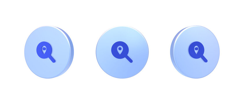 magnifying glass location 3D icon isolated on background