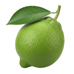 Green lime fruit isolated on transparent background