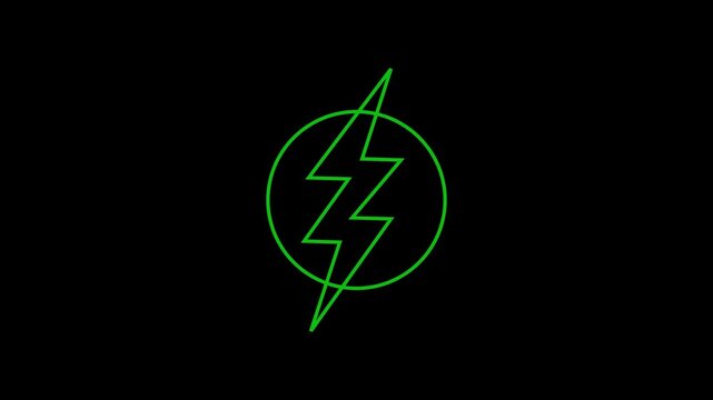 Lightning, electric power vector icon. Energy and thunder electricity symbol. Lightning bolt sign in the circle.