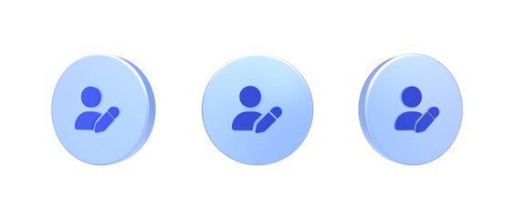 user edit 3D icon isolated on background