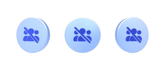 users slash 3D icon isolated on background