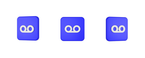 voicemail 3D icon isolated on background