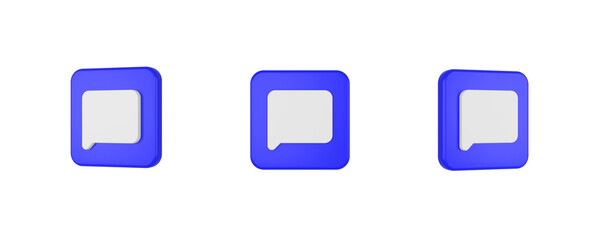 web chat bubble 3D icon isolated on background