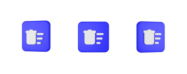 web delete sweep 3D icon isolated on background