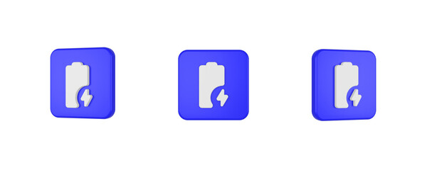 web battery charging full 3D icon isolated on background