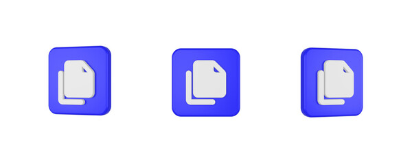 web file copy 3D icon isolated on background