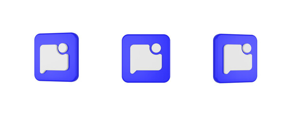 web mark chat unread 3D icon isolated on background