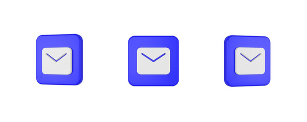 web mail 3D icon isolated on background