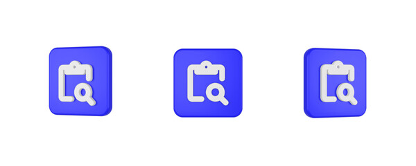 web paste search 3D icon isolated on background