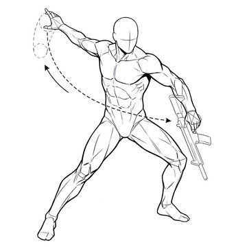 Tactical pose throwing grenade or flashbang underhand