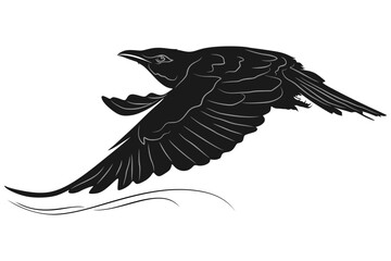 Obraz premium vector design illustration of a silhouette of a flying bird flapping its wings eps 1