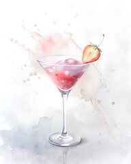 Strawberry Cocktail Splash Effect