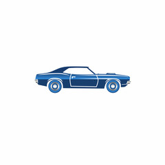 Fototapeta premium blue car isolated on white background