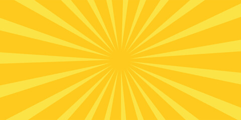 Obraz premium Yellow banner with Sun rays, lines background, light