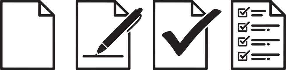 Checklist and documents paper pencil