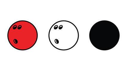 A colorful illustration of bowling balls in red, white, and black