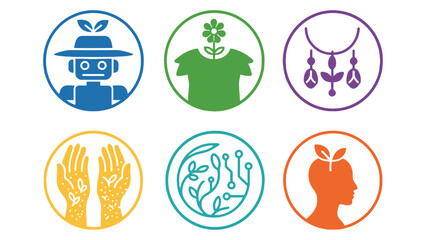 A colorful illustration of sustainable living and eco-friendly concepts