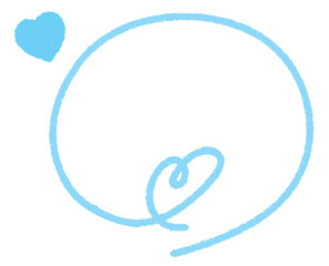 クレヨンハートのくるりんサークルフレーム/ブルー