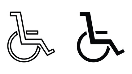 Disabled person symbol in different styles