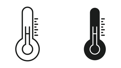 Thermometer icon set showing temperature levels