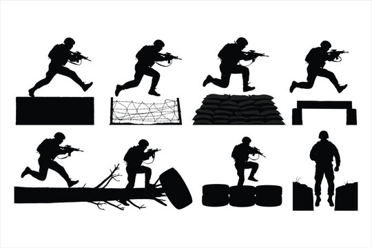 Soldiers in Action Silhouette