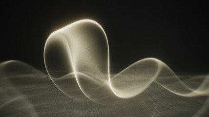 Fototapeta premium Abstract flowing light streaks against dark background, ethereal glow, dynamic motion, soft focus
