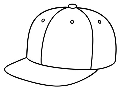 Baseball cap outline icon, casual headwear and fashion accessory symbol