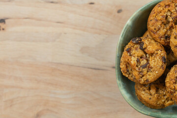 Homemade Oatmeal Energy Balls with Copy Space