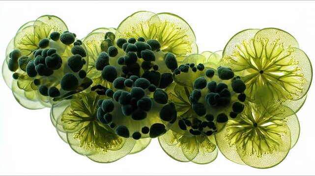 Animation of slowly growth algae