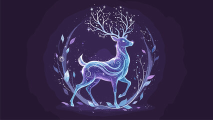 Enchanted Deer: Mystical Forest Creature with Sparkling Antlers