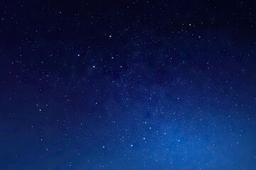 Obraz premium Starry night sky, dark blue, with scattered bright stars and milky way