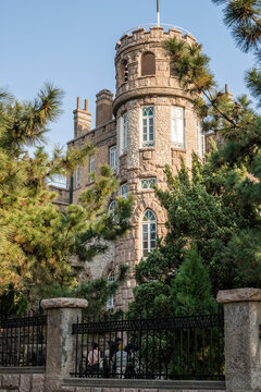 Historic Huashi Tower in Badaguan Scenic Area, Qingdao, China