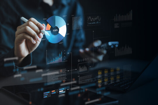 Business analytics dashboard showing KPI performance, data charts, and metrics analysis. Modern digital interface for tracking growth, reporting insights, and supporting data driven decisions.