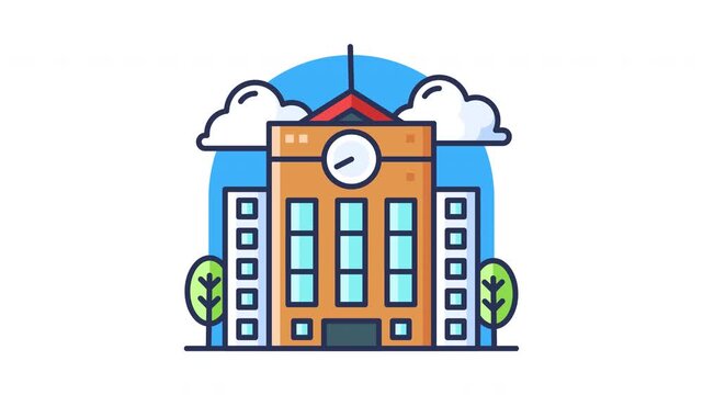 School Animated Icon. Seamless Looping