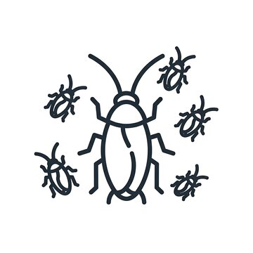 Cockroach Infestation Icon - Pest Control and Extermination Symbol.