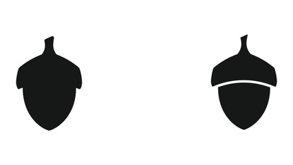 Simple black silhouette of acorn icon set © bdsathistock