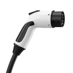 Electric vehicle charging connector isolated on white background